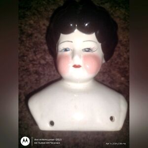 Vintage Hertwig (?)  China Doll Head 6 3/4”